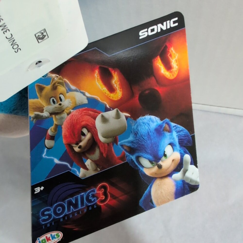 2024 Jakks 10 1/2" Sonic 3 the Hedgehog Plush NWT Model 42468 New Rare HTF - Picture 2 of 6